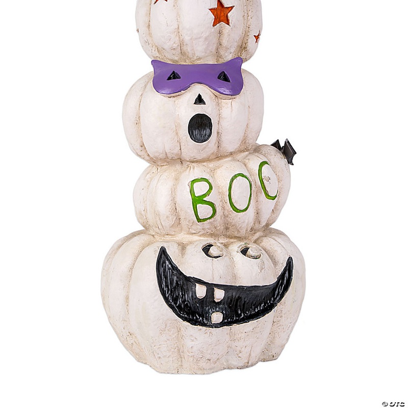 National Tree Company 47 in. Stacked White Halloween Jack-O-Lanterns