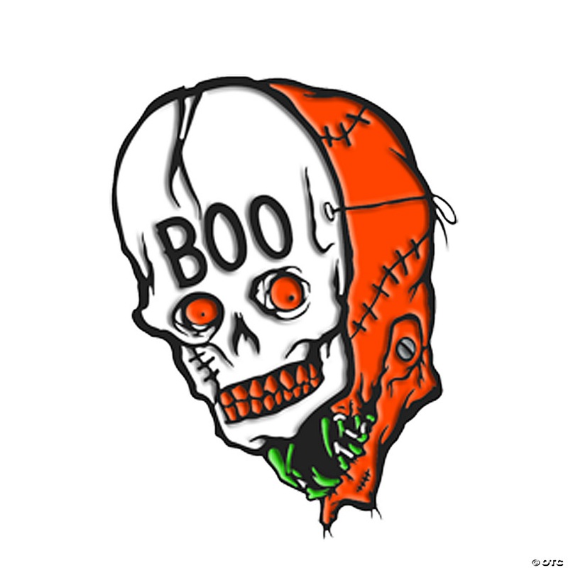 1 1/2 Toxictoons Boo! Skull Face Full-Color Enamel Pin