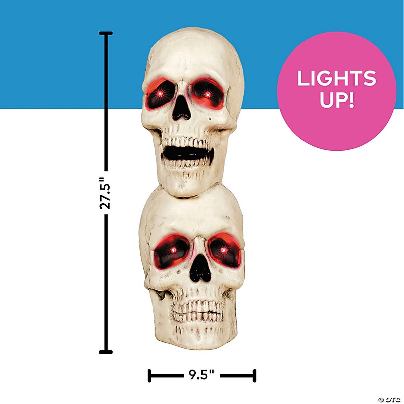 10 x 27 1/2 Creepy Bones Plastic Human Skull Stack Halloween Decoration