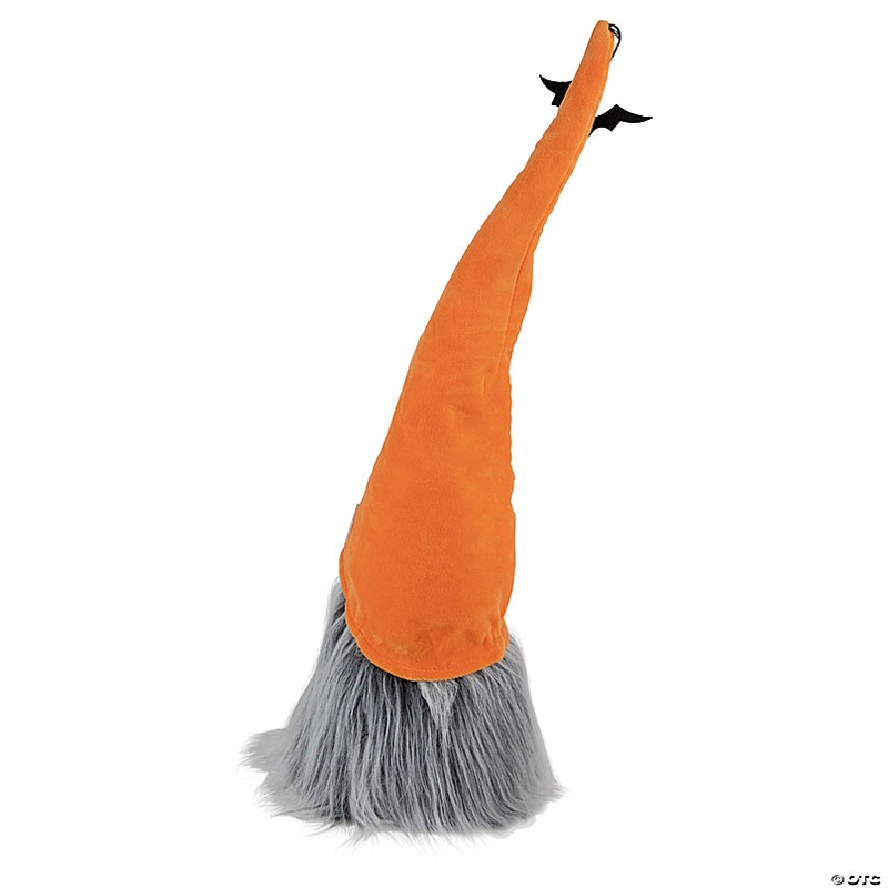 19.75 Orange and Gray Boo Standing Halloween Gnome