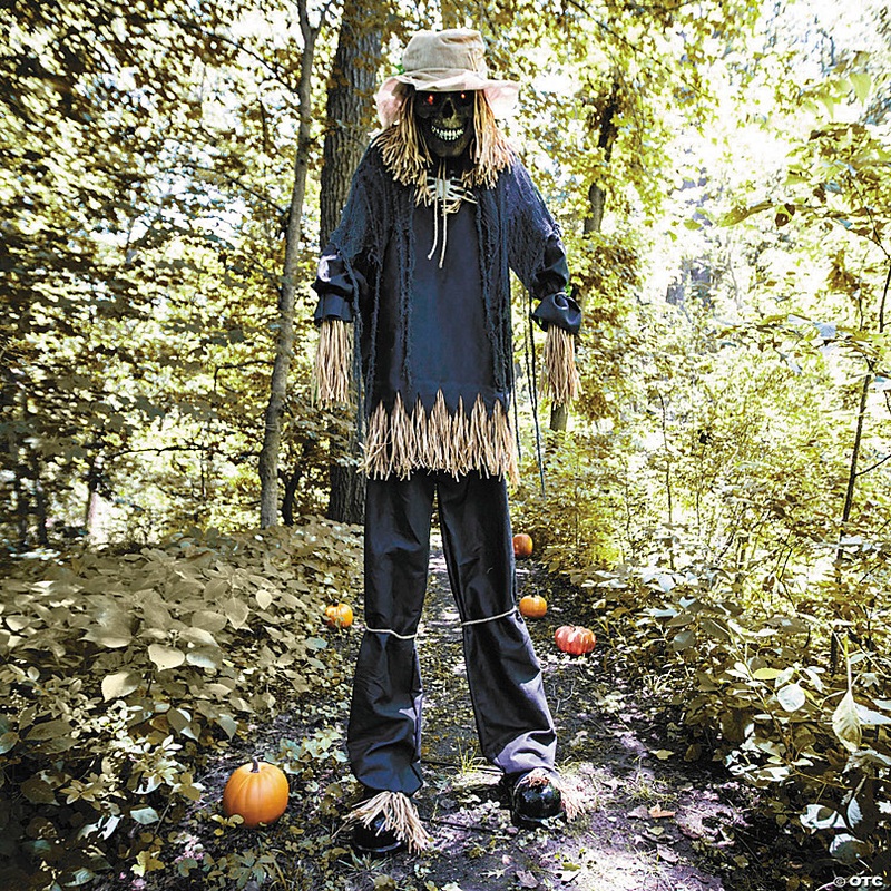 7 Ft. 6 Light-Up Lifting Skeleton Scarecrow Halloween Decoration