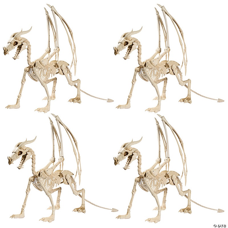 Bulk Halloween Dragon Skeletons - 4 Pc.