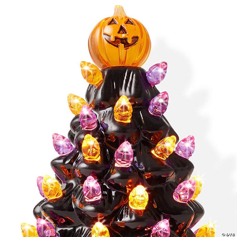 Casafield Ceramic Black Halloween Tree Plug-in Decorative Night Light
