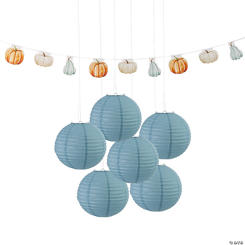 Fall Pumpkin Party Orange, White & Blue Decorating Kit - 7 Pc.