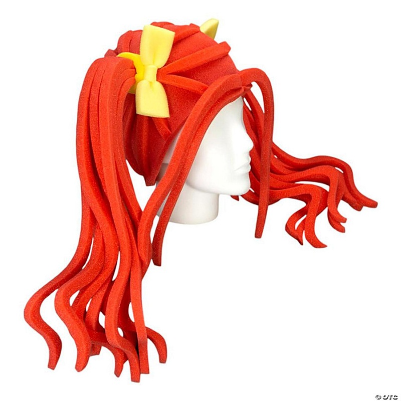 Foam Party Hats Double Ponytail Wig - Photo Booth Prop - Party Favors -Halloween - Crazy Hat Day