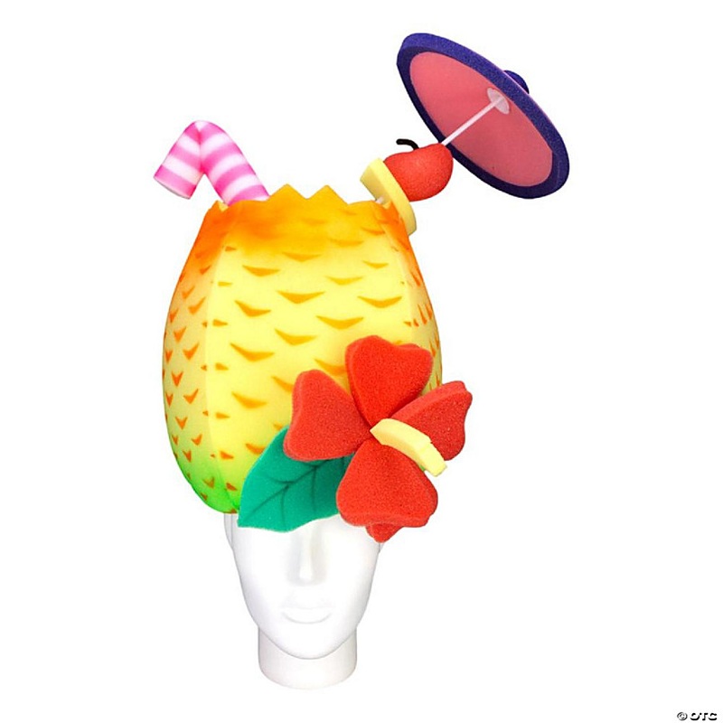 Foam Party Hats Pina Colada Hat - Photo Booth Prop - Party Favors -Halloween - Crazy Hat Day