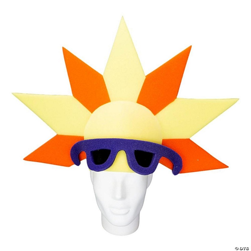Foam Party Hats Sun with Glasses Hat - Photo Booth Prop - Party Favors -Halloween - Crazy Hat Day