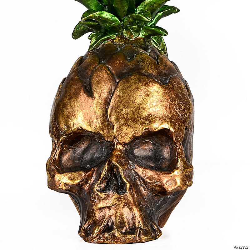 National Tree Company 14 in. Halloween Pineapple Skull Tabletop Dcor