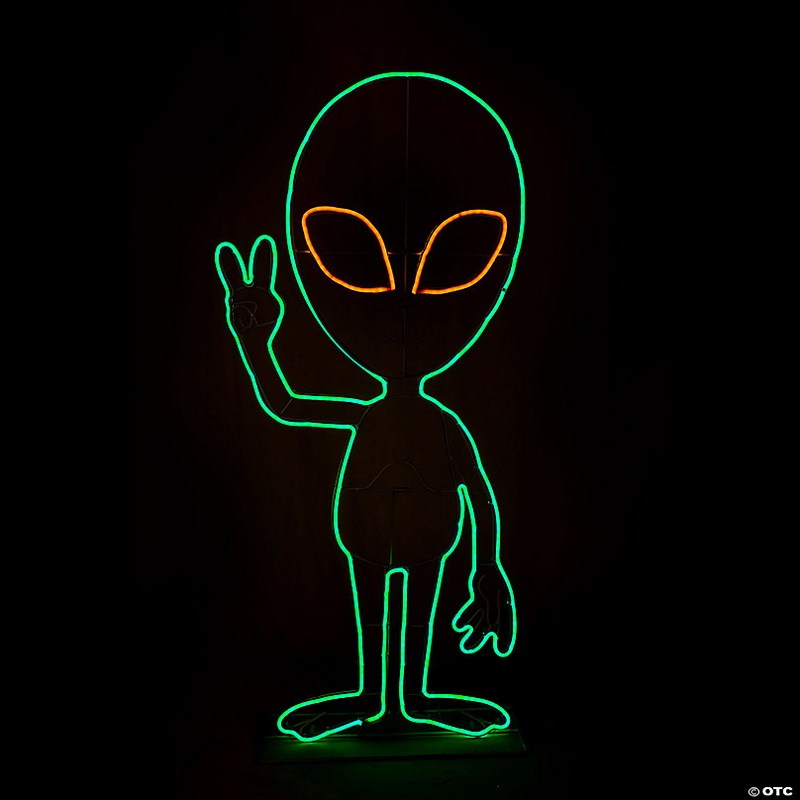 National Tree Company 40 in. Halloween Neon Style Alien Decoration