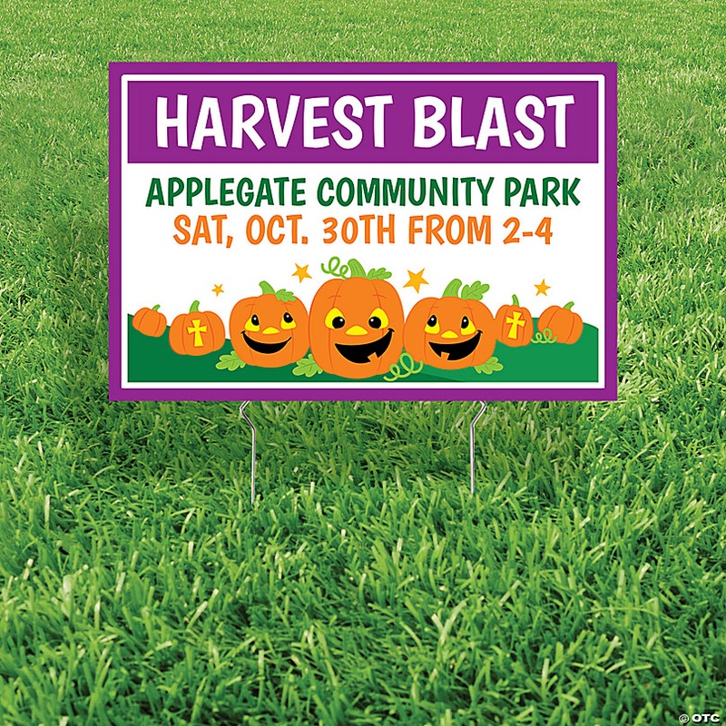 Personalized 24 x 16 Christian Pumpkin Yard Sign