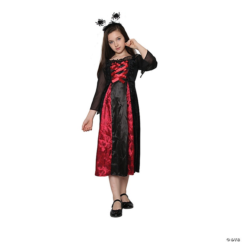 Red and Black Spider Princess Girl Child Halloween Costume - Medium