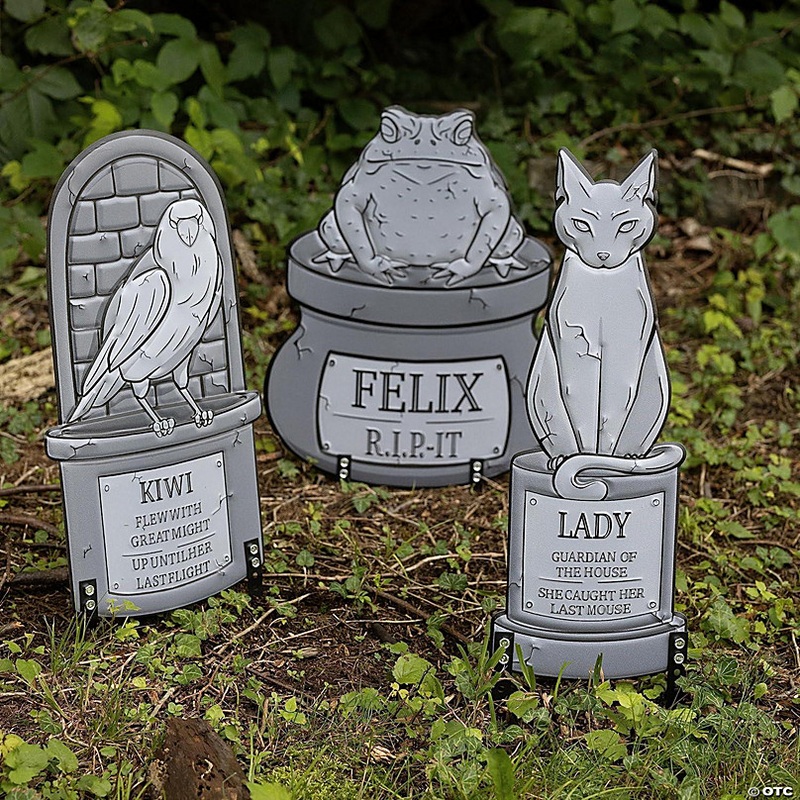 SCS Direct 3D 17Metal Ghost Tombstone- Kiwi-Weather Rust Proof, UV Printed-Upgrade Your Halloween Spooky Mansion Party, Haunted Cemetery Lawn Decor