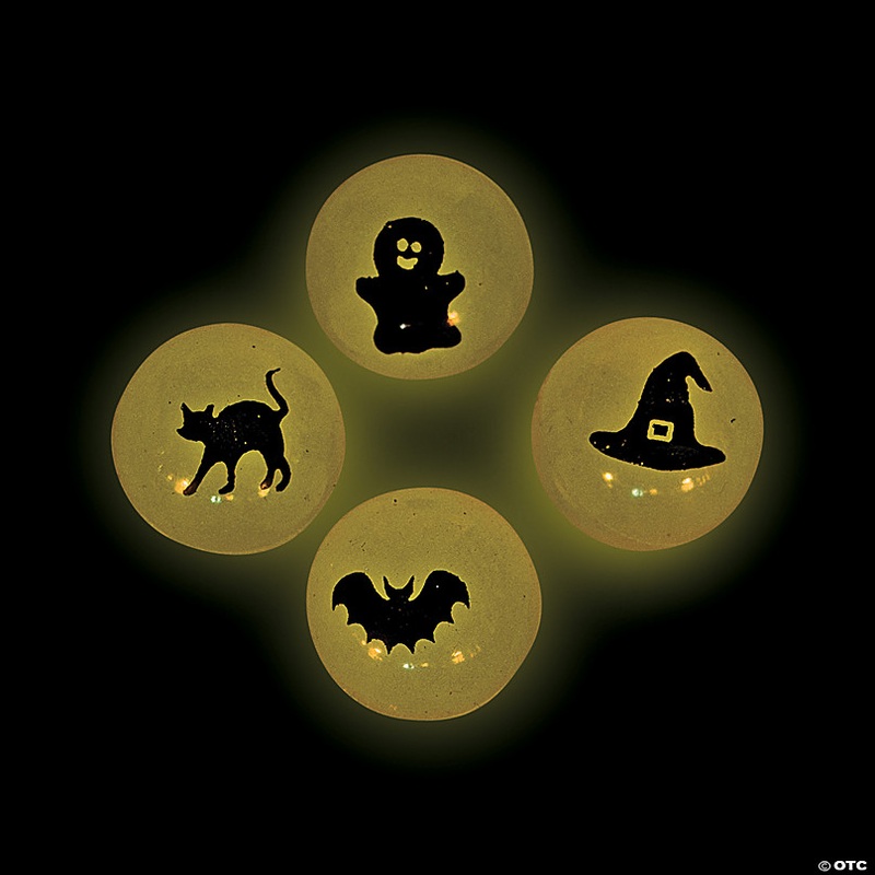 1 Bulk 48 Pc. Mini Glow-in-the-Dark Halloween Rubber Bouncy Ball Assortment