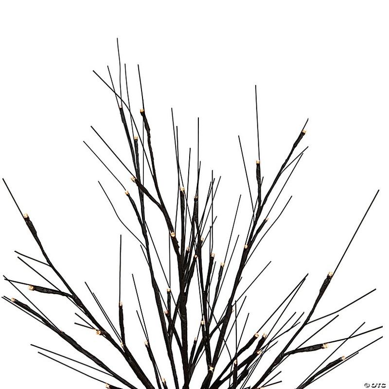 39 LED Lighted Black Halloween Twig Tree - Warm White Lights