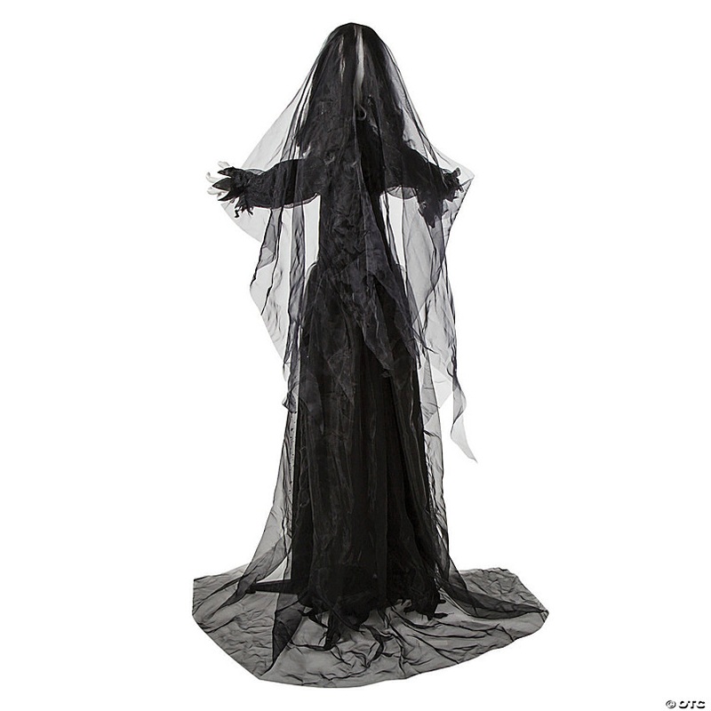 5 Ft. 6 Standing Animated Bride with Black Dress Halloween Decoration