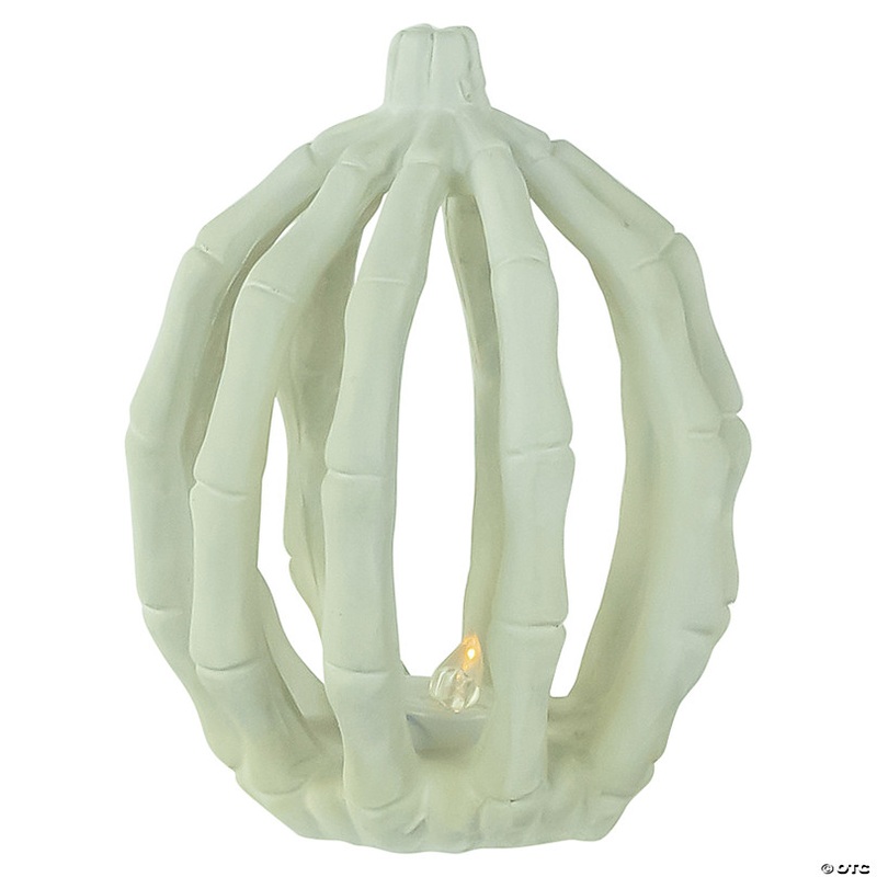 6.25 LED Lighted Skeleton Pumpkin Halloween Decoration - Battery Operated