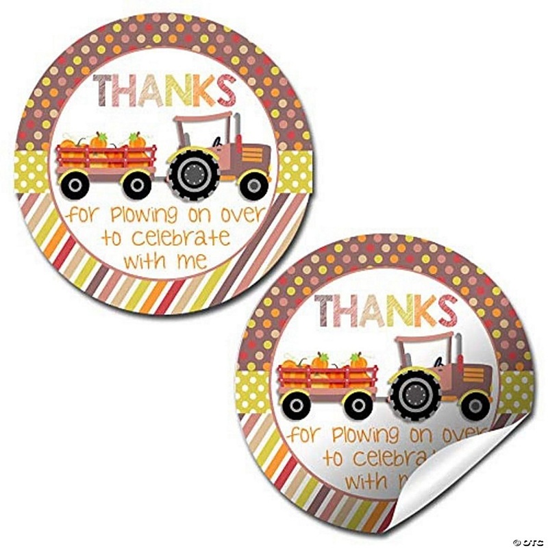 AmandaCreation Tractor With Pumpkins Envelope Seals 40pc.