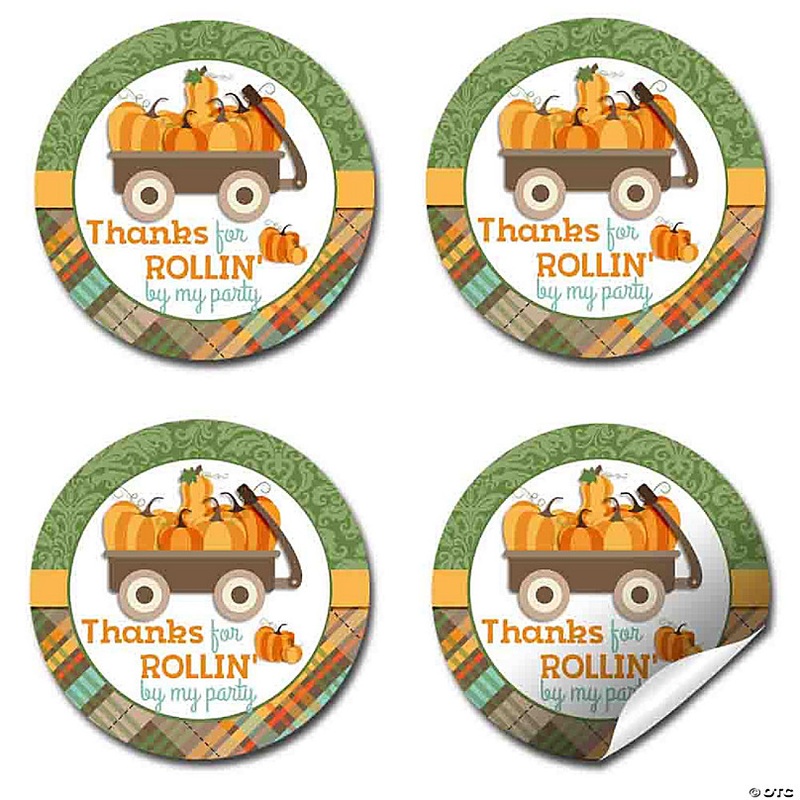 AmandaCreation Wagon Full of Pumpkins Envelope Seals 40pc.