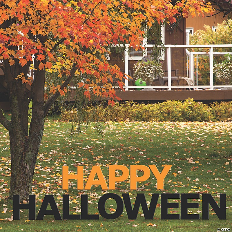 Black & Orange Happy Halloween Yard Signs