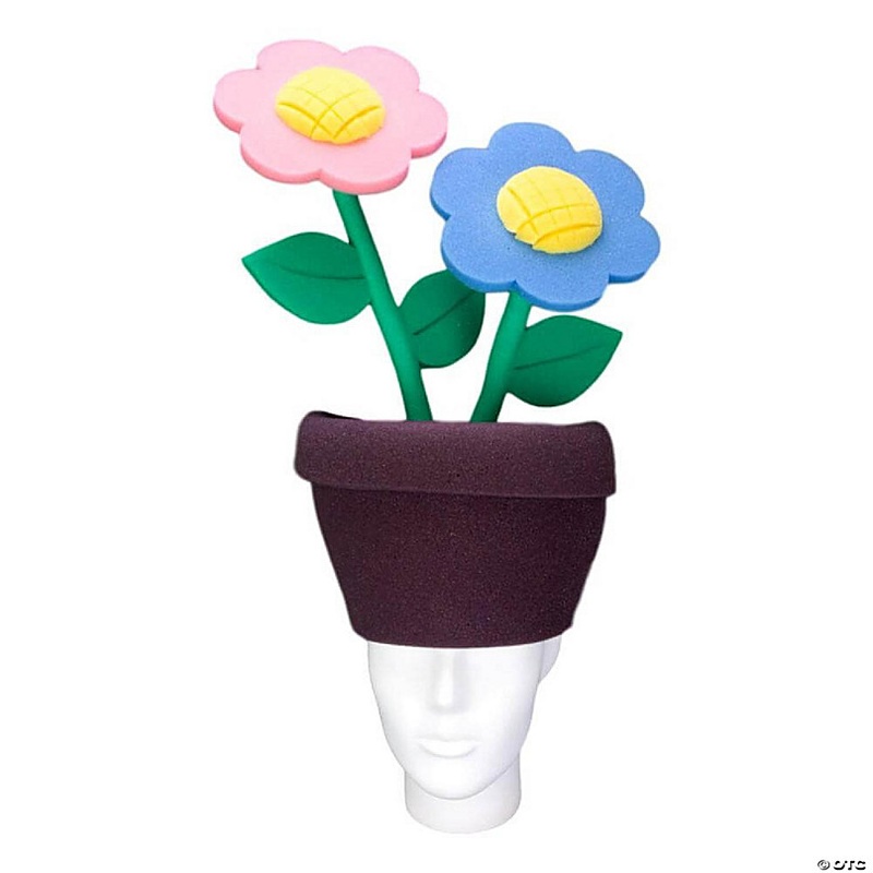 Foam Party Hats Flower Pot Hat - Photo Booth Prop - Party Favors -Halloween - Crazy Hat Day