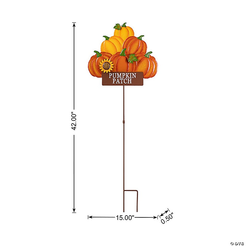 Glitzhome 42H Fall Metal Pumpkins Stack Yard Stake(KD)