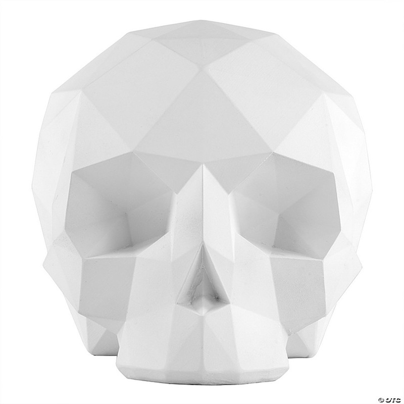 National Tree Company 6 White Halloween Origami Skull Tabletop Decoration