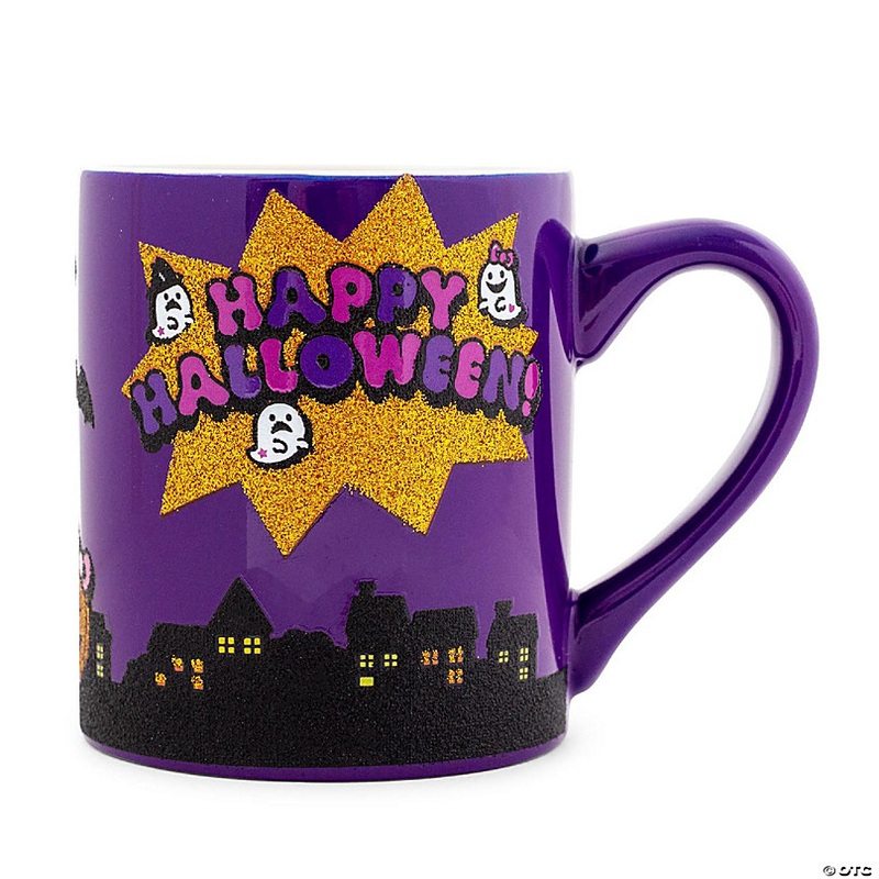Sanrio Hello Kitty Happy Halloween Ceramic Glitter Mug  Holds 14 Ounces