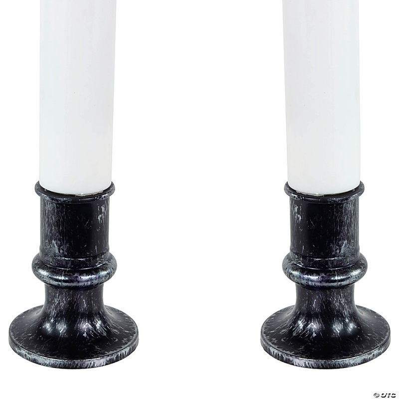 Set of 2 Pre-lit LED White and Red Halloween Candles 9