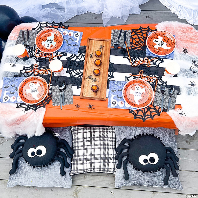 Stretchable Spider Web Halloween Decorations with Spiders - 12 Pc.