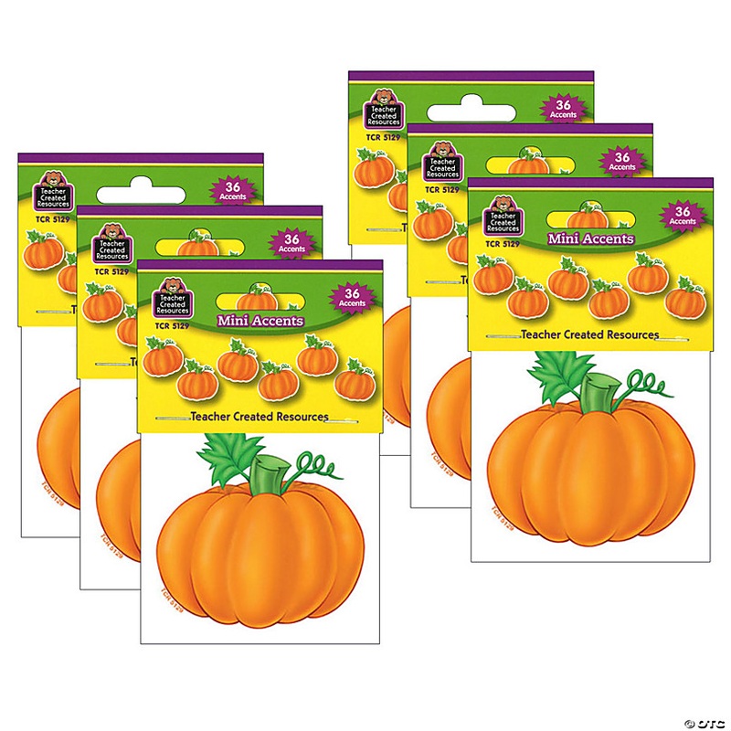 Teacher Created Resources Pumpkins Mini Accents, 36 Per Pack, 6 Packs