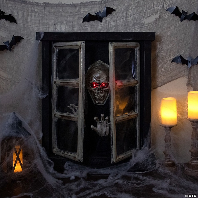 29 Lighted and Animated Opening Window Halloween Decoration