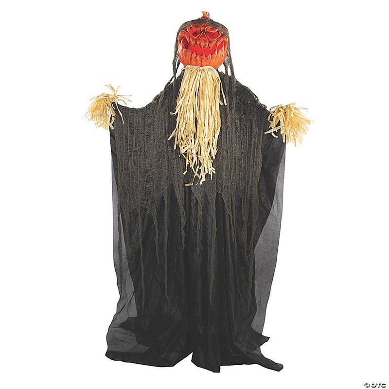 5' 6 Standing Shaking Pumpkin Reaper Halloween Decoration