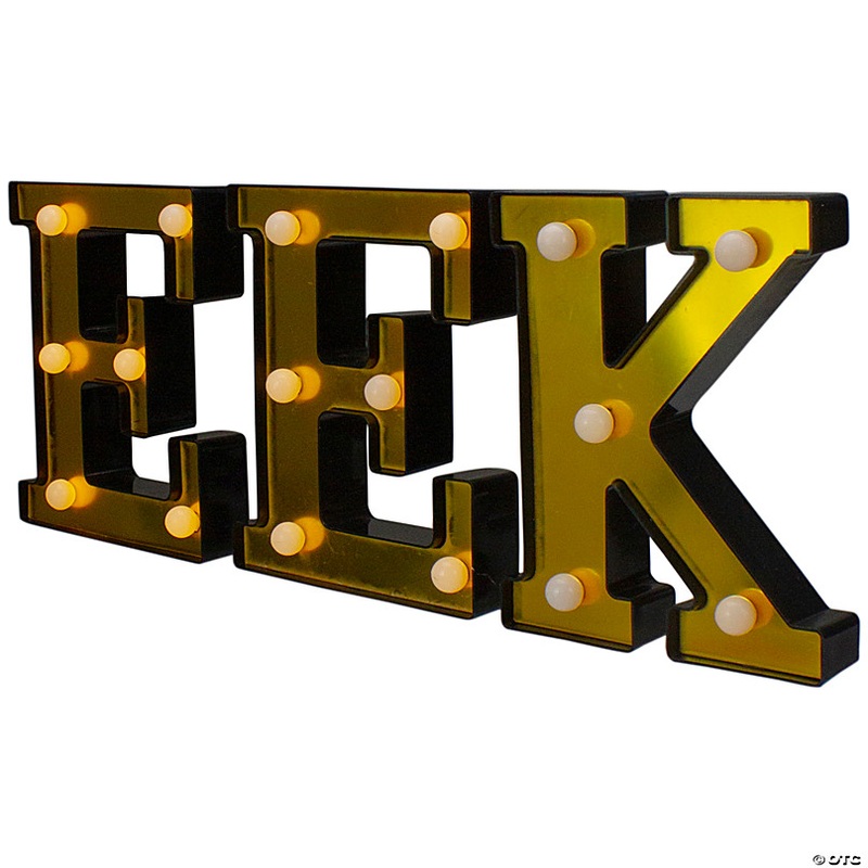 6.5 LED Lighted Gold EEK Halloween Marquee Sign
