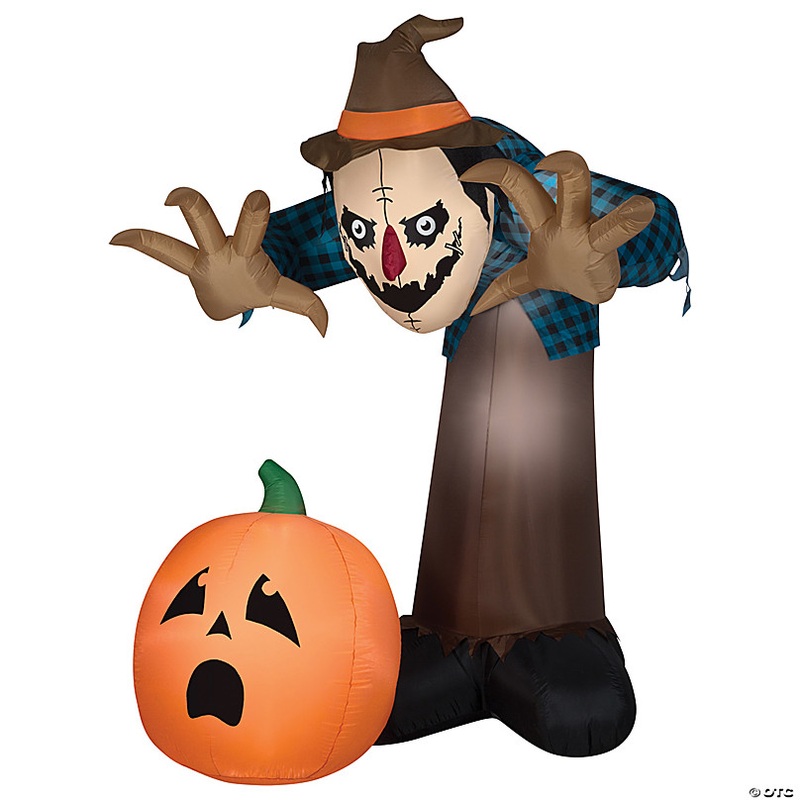 90 Airblown Inflatable Giant Hunched Scarecrow w/LED Animated Halloween Yard Decor