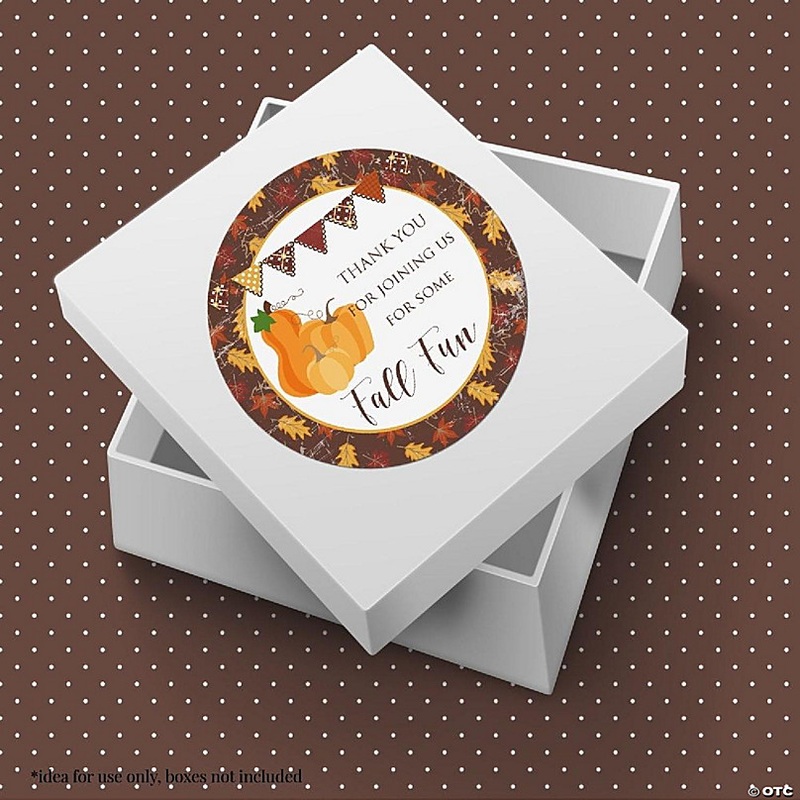 AmandaCreation Pumpkins & Burgundy Leaves Envelope Seals 40pc.