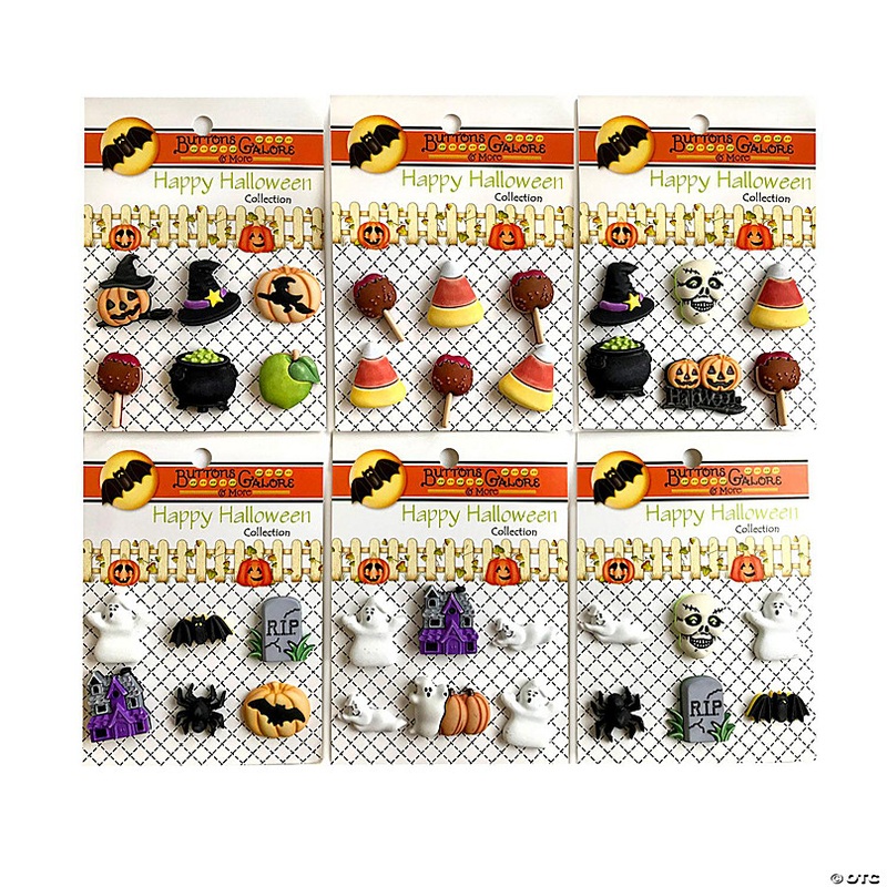 Buttons Galore and More 3D Novelty Buttons  Halloween Button Bundle - 36 Pcs