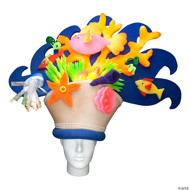Foam Party Hats Coral Reef Hat - Photo Booth Prop - Party Favors -Halloween - Crazy Hat Day