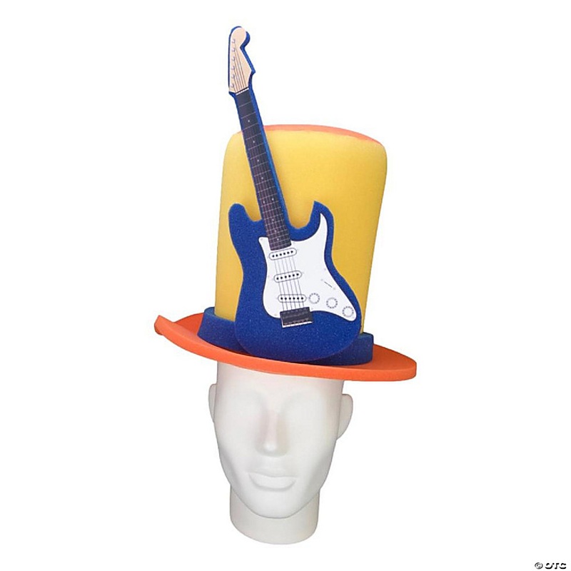 Foam Party Hats Guitar Top Hat - Photo Booth Prop - Party Favors -Halloween - Crazy Hat Day