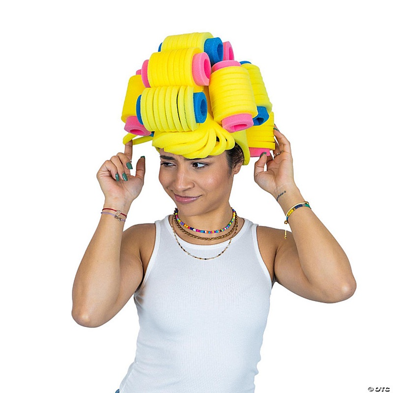 Foam Party Hats Rollers Wig - Photo Booth Prop - Party Favors -Halloween - Crazy Hat Day