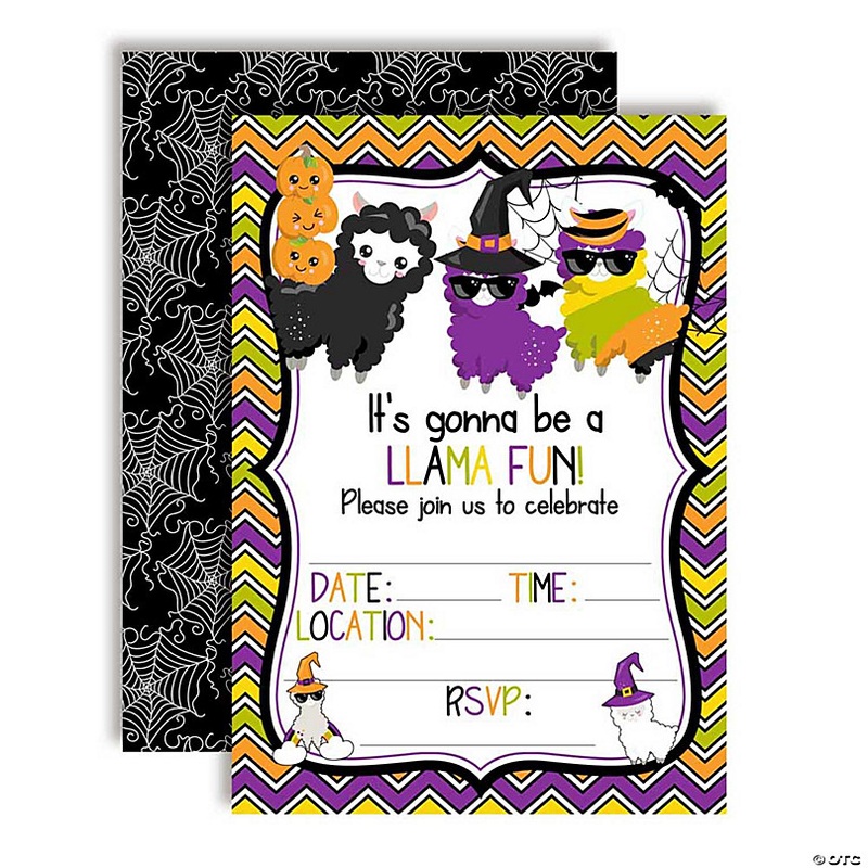 Halloween Llama Fun Invitations 40pc. by AmandaCreation