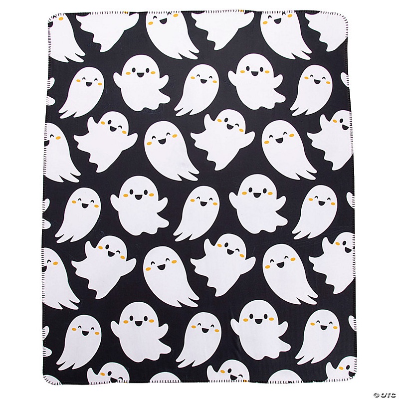 Halloween Smiling Ghosts Fleece Throw