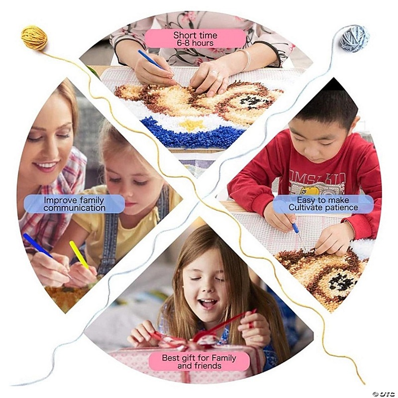 LovelyLust.com Halloween Haunted House Rug Making Latch Hooking Kit (87x61cm Printed canvas)