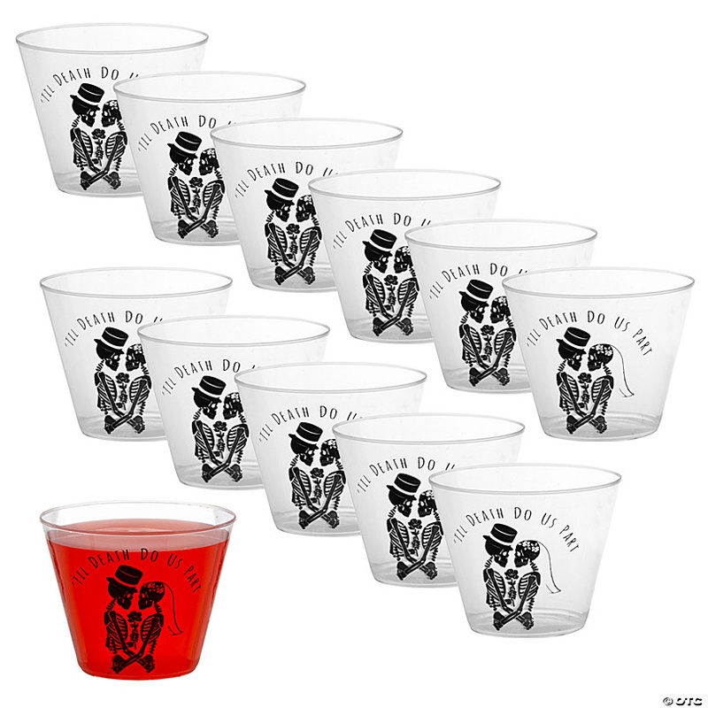 Mega Bulk 150 Pc. Til Death Do Us Part Halloween Wedding Cups