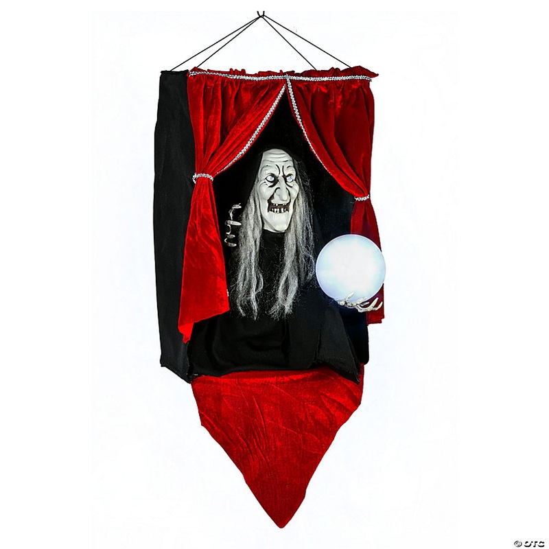 National Tree Company 28 in. Animated Halloween Fortune Teller, Sound Activated