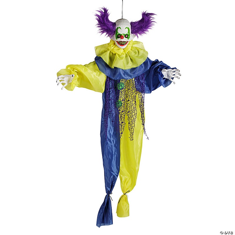 47 1/4 Hanging Light-Up Shaking Clown Animated Prop  Halloween Decoration