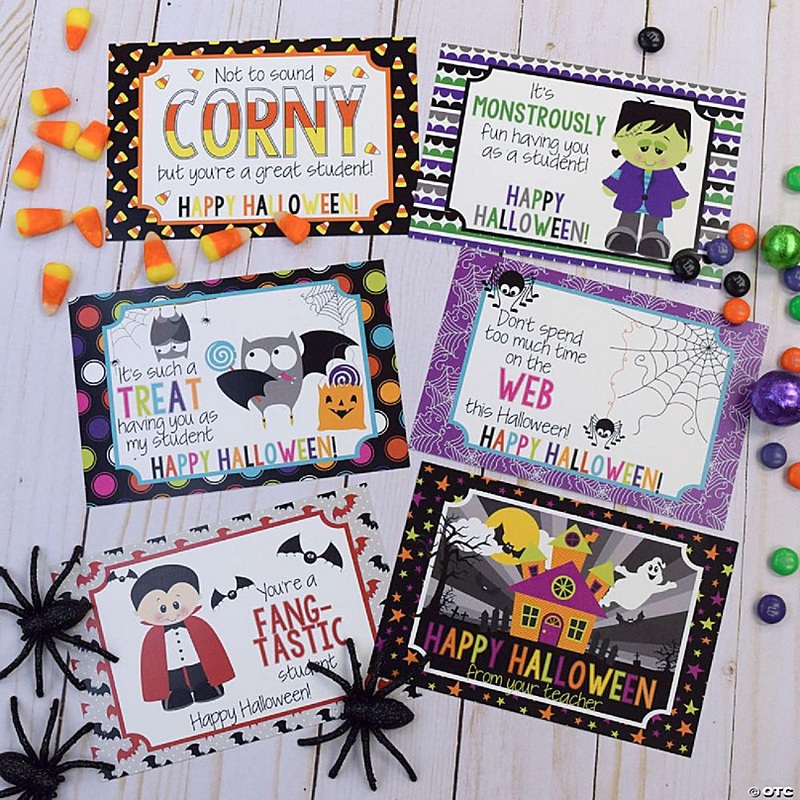 AmandaCreation Halloween Character Teacher Postcards 30pc.