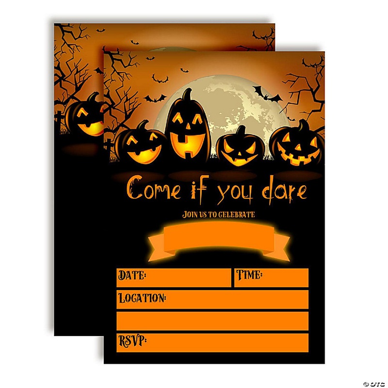 AmandaCreation Spooky Pumpkin Halloween Invites 40pc.