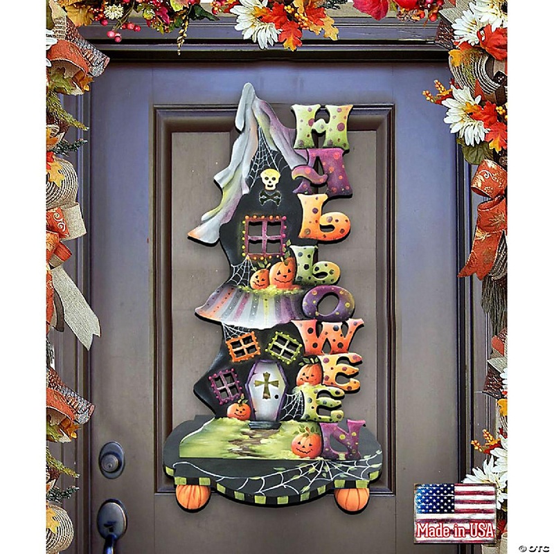 Designocracy Candle Holder Halloween Door Decor By J. Mills-Price Thanksgiving Halloween Decor