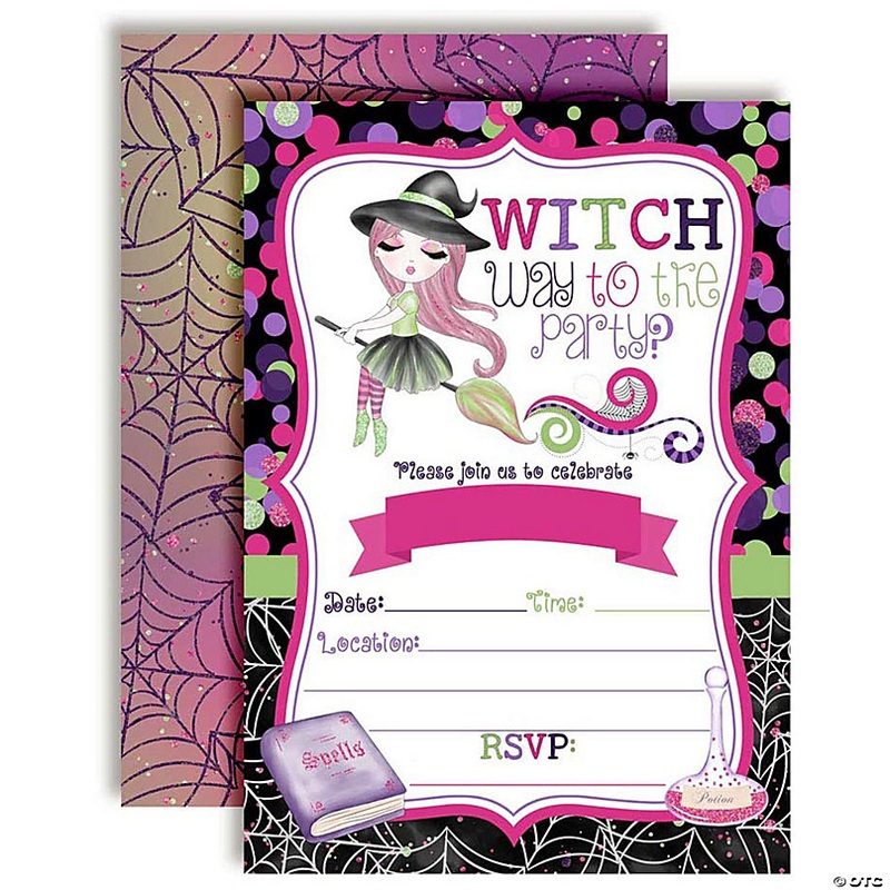 Fancy Witch Halloween Party Invitations 40pc. by AmandaCreation