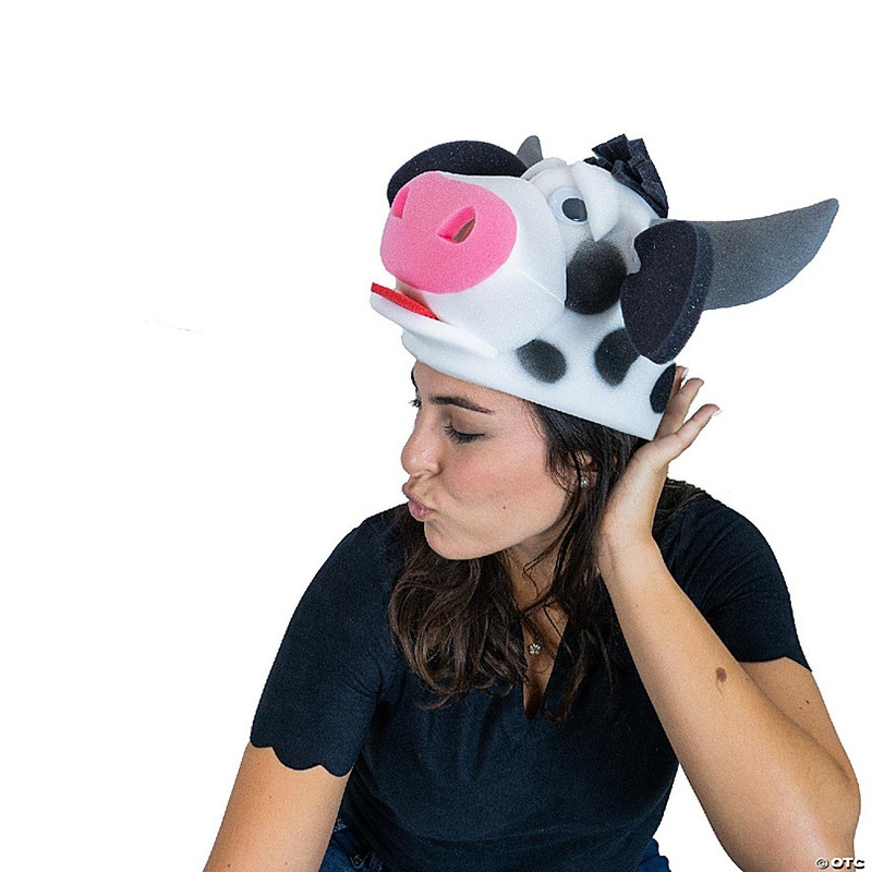 Foam Party Hats Cow Hat - Photo Booth Prop - Party Favors -Halloween - Crazy Hat Day